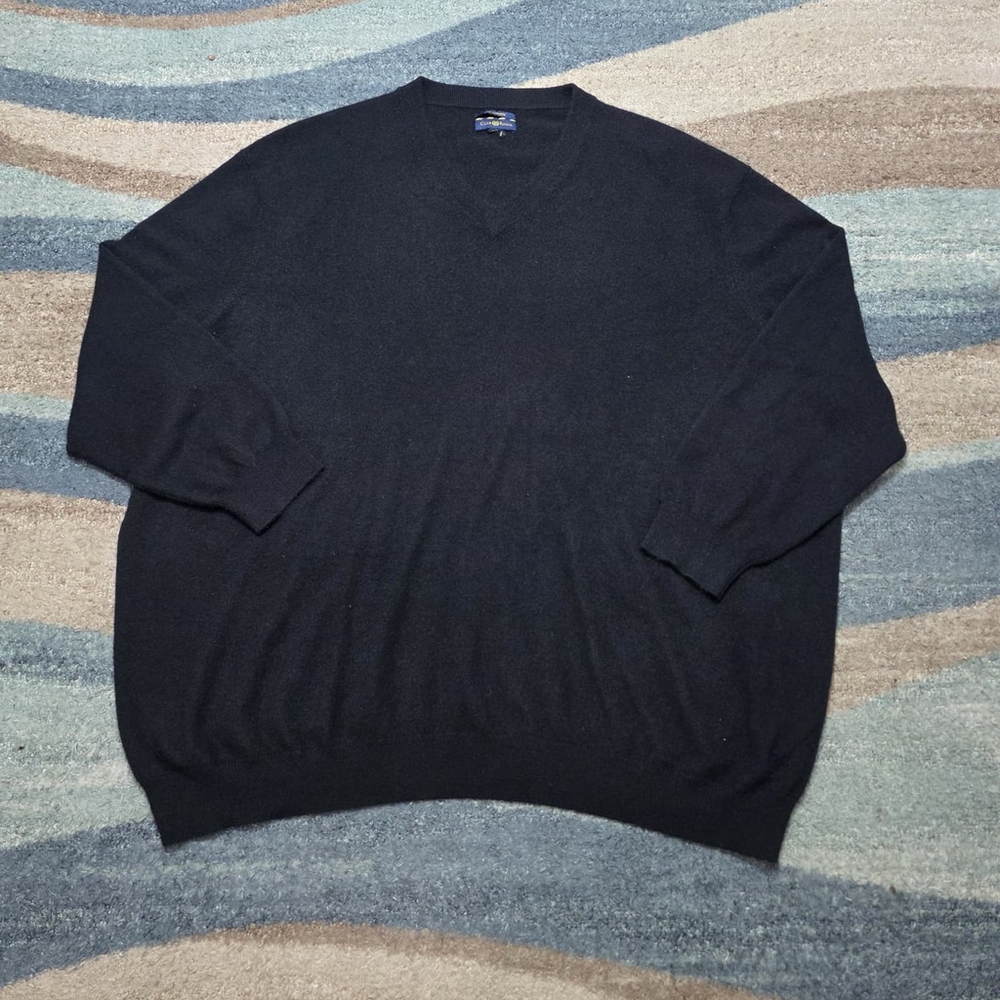 Club Room 100% Cashmere Black Crewneck Sweater Men’s Luxury Soft